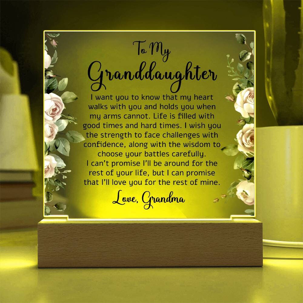 Personalized From Grandma to My Granddaughter LED Acrylic Plaque – view 2