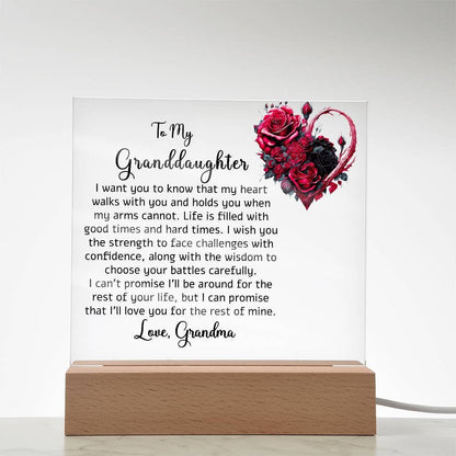 To My Granddaughter Floral Acrylic Plaque Gift from Grandma – view 10