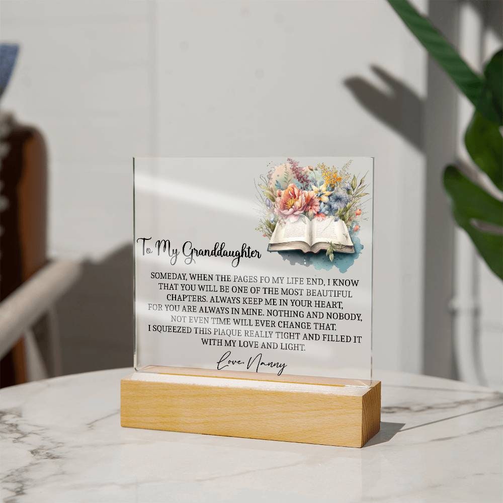 To my granddaughter pages of life Acrylic Plaque gift from grandma – view 8