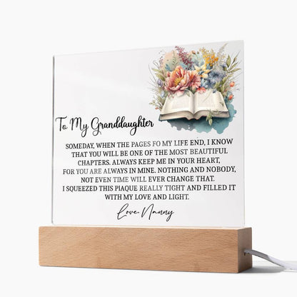 To my granddaughter pages of life Acrylic Plaque gift from grandma – view 6