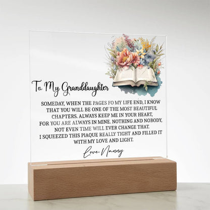 To my granddaughter pages of life Acrylic Plaque gift from grandma – view 9