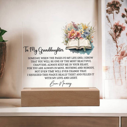 To my granddaughter pages of life Acrylic Plaque gift from grandma