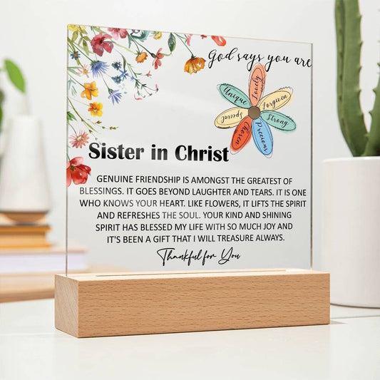 Sister in Christ Christmas Friendship Gift Plaque