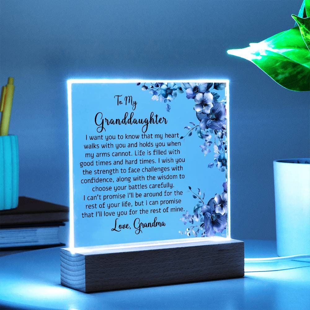 To my granddaughter floral Acrylic plaque gift from grandma – Xmas – view 6