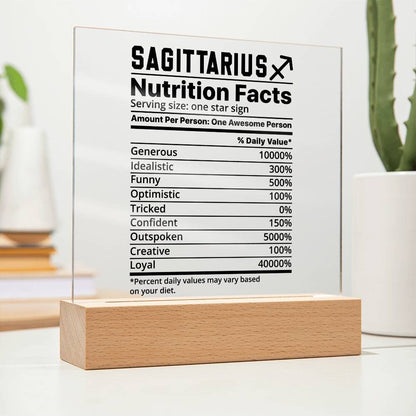 Sagittarius nutrition facts Acrylic LED plaque for Sagittarius friend – view 8