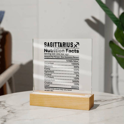 Sagittarius nutrition facts Acrylic LED plaque for Sagittarius friend – view 5