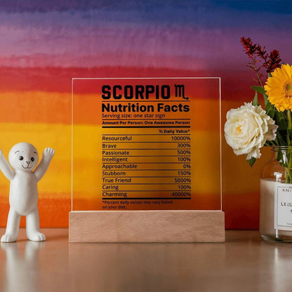 Scorpio nutrition facts Acrylic plaque – zodiac gifts charms – view 5