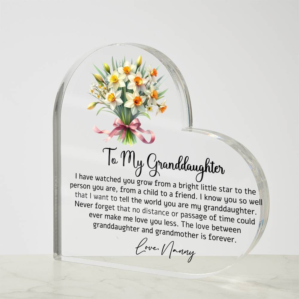 To my Granddaughter Heart Acrylic Plaque gift from Grandma – view 3