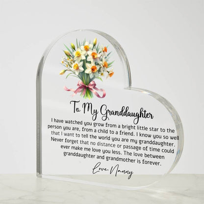 To my Granddaughter Heart Acrylic Plaque gift from Grandma – view 3