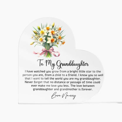 To my Granddaughter Heart Acrylic Plaque gift from Grandma – view 7