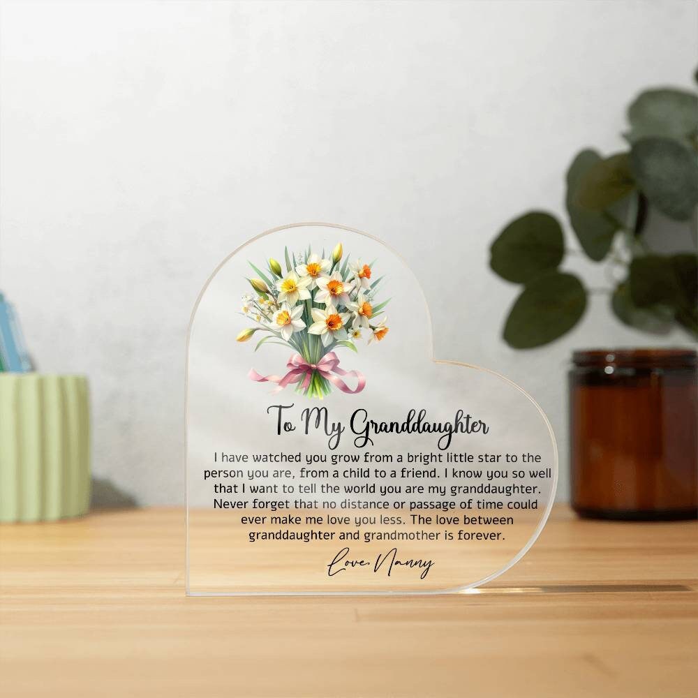 To my Granddaughter Heart Acrylic Plaque gift from Grandma – view 9