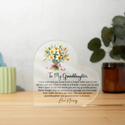 To my Granddaughter Heart Acrylic Plaque gift from Grandma – view 9