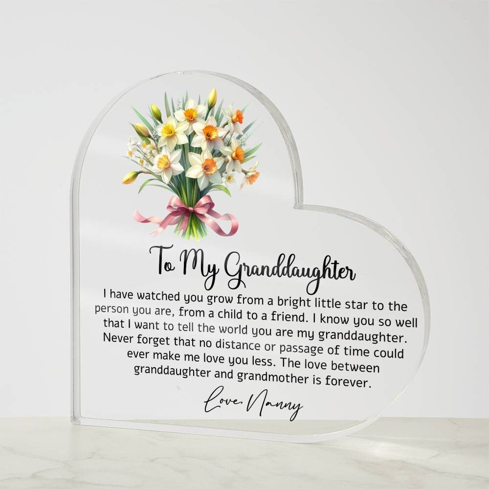 To my Granddaughter Heart Acrylic Plaque gift from Grandma – view 2