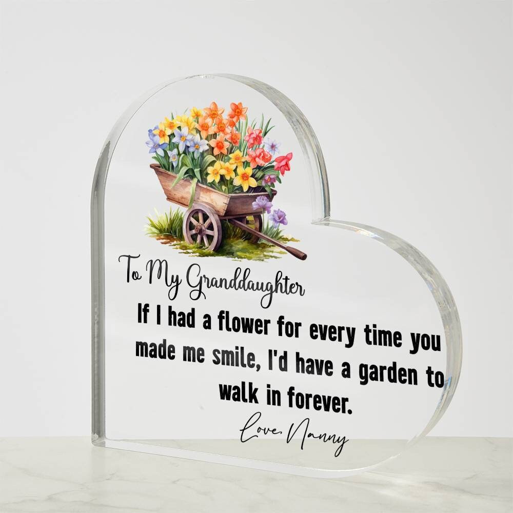If I had a flower Granddaughter Floral Heart Acrylic Plaque gift – view 10