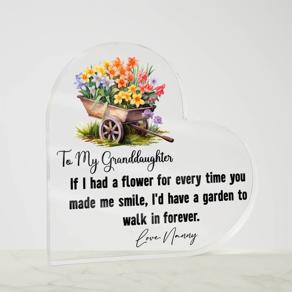 If I had a flower Granddaughter Floral Heart Acrylic Plaque gift – view 9