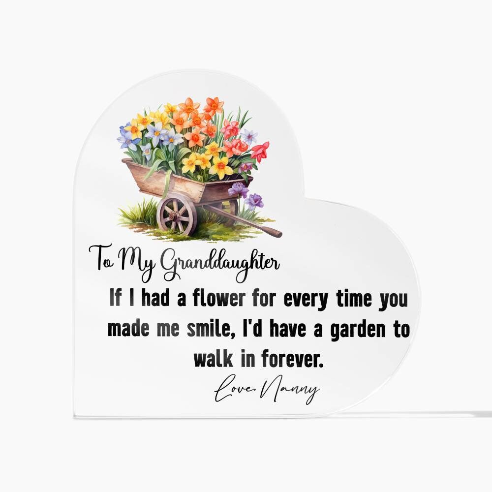If I had a flower Granddaughter Floral Heart Acrylic Plaque gift – view 5