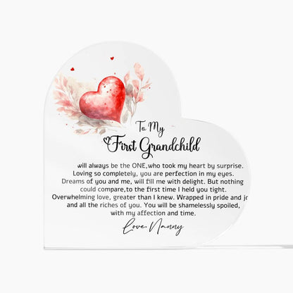 First Grandchild heart shaped plaque gift for new Grandma – view 6