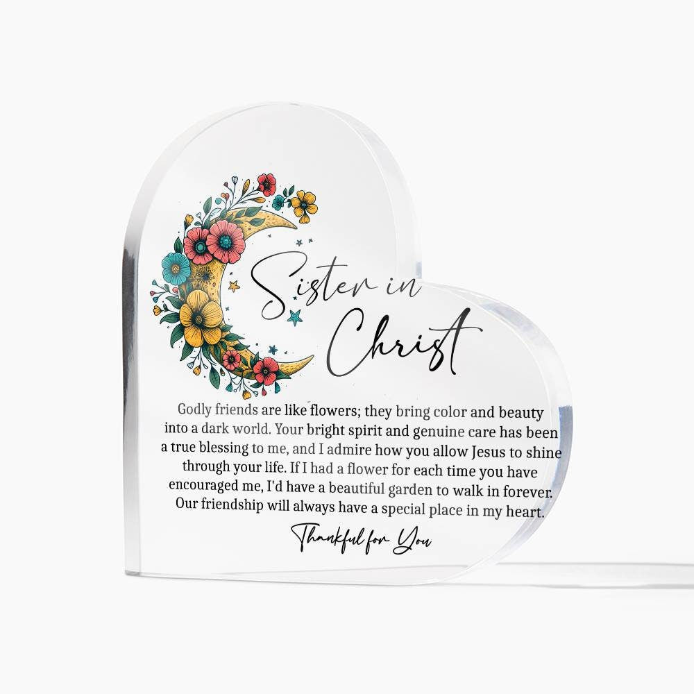 Sister in Christ friendship heart Acrylic plaque – view 6