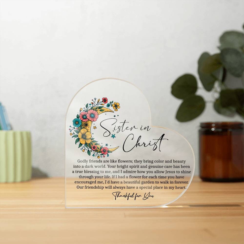 Sister in Christ friendship heart Acrylic plaque – view 9