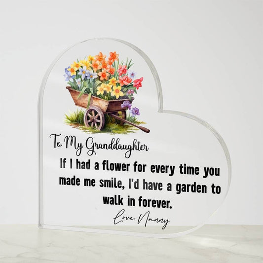 If I had a flower Granddaughter Floral Heart Acrylic Plaque gift – view 2