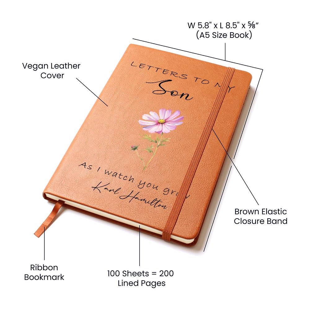 Letters to my Son Birth month flower Personalized Journal – view 5
