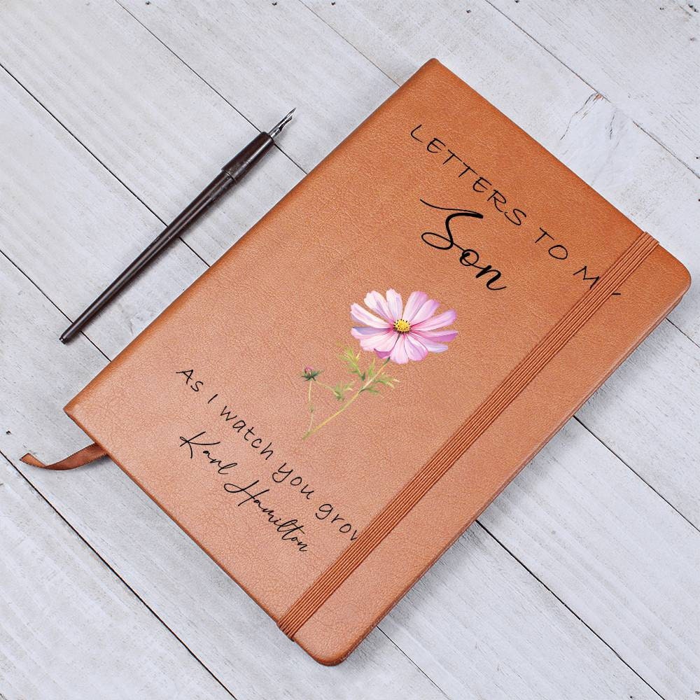 Letters to my Son Birth month flower Personalized Journal – view 3