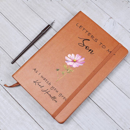 Letters to my Son Birth month flower Personalized Journal – view 3