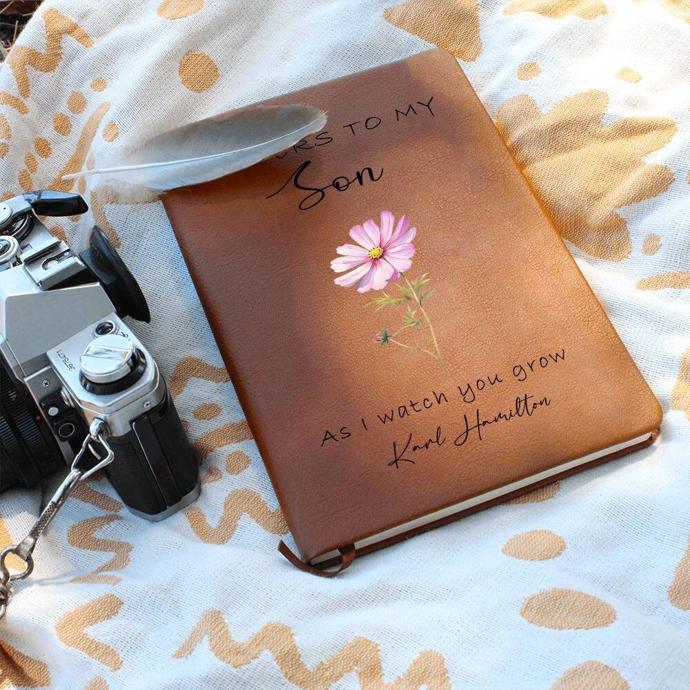 Letters to my Son Birth month flower Personalized Journal – view 2