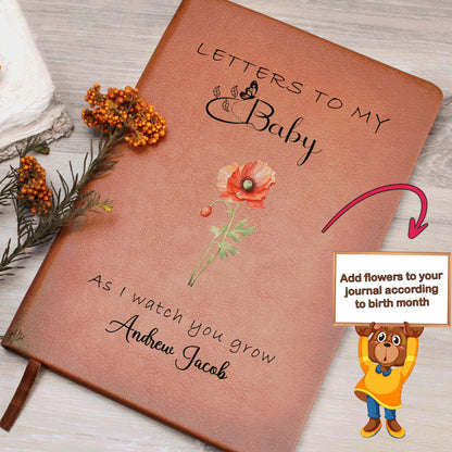 Birth month flower letters to my baby new mom journal – pregnancy