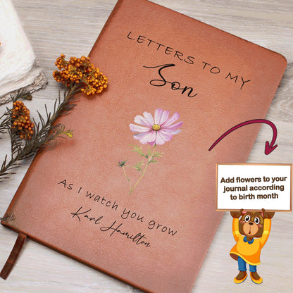 Letters to my Son Personalized Leather Journal – Father Son Gift