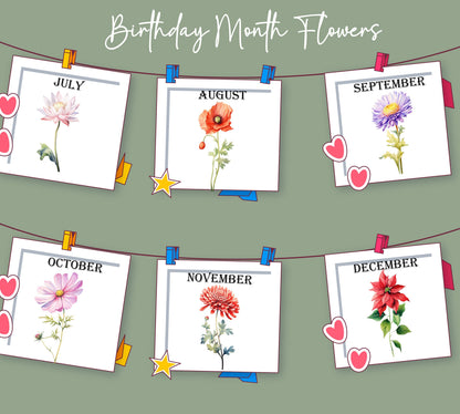 Grandchildren Birth month flowers journal – view 3