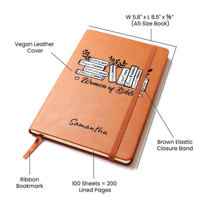 Women of the Bible Vegan Leather journal – catholic mom gift – view 2
