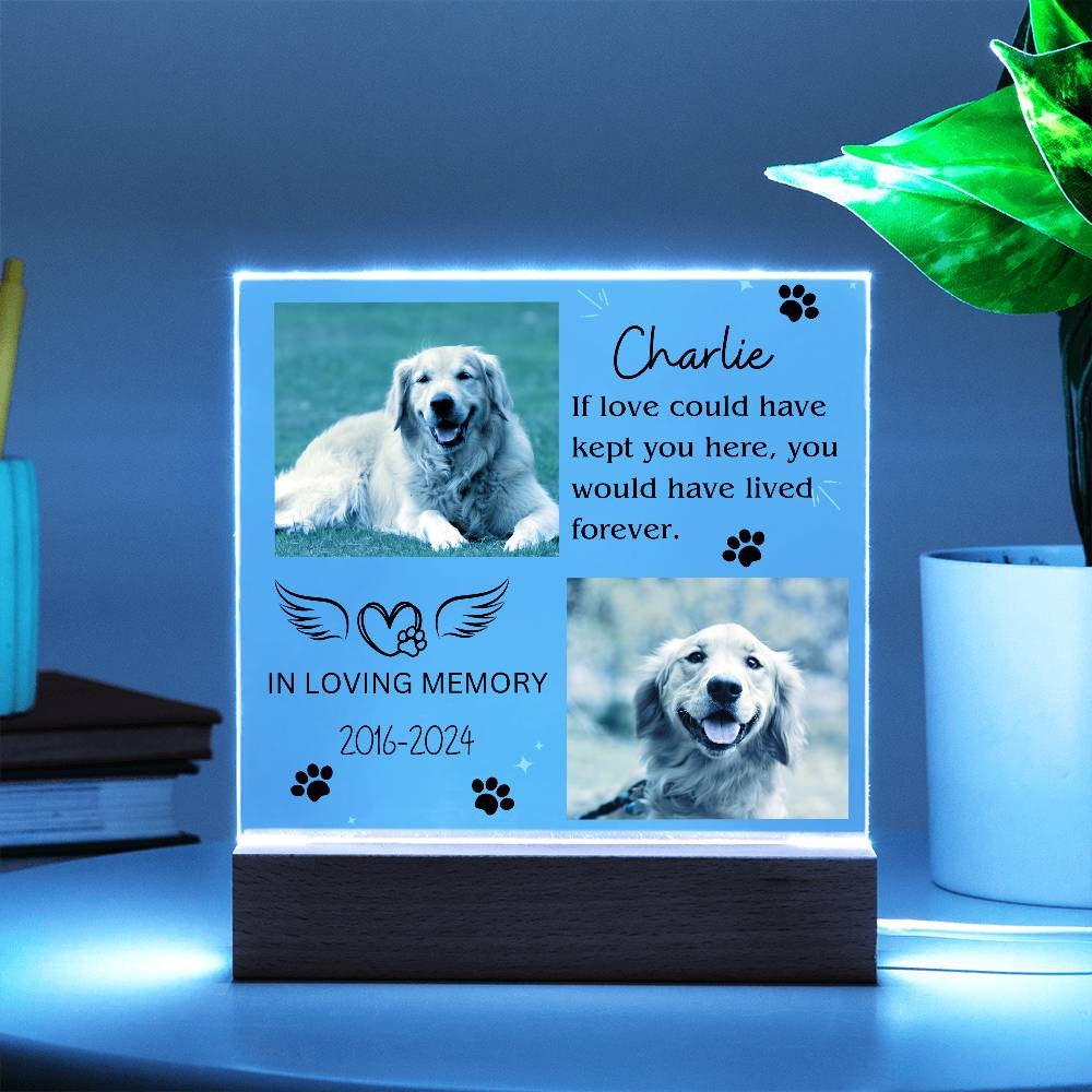 Pet memorial custom photo plaque in loving memory of pet loss – view 3