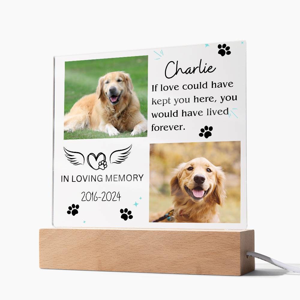 Pet memorial custom photo plaque in loving memory of pet loss – view 10