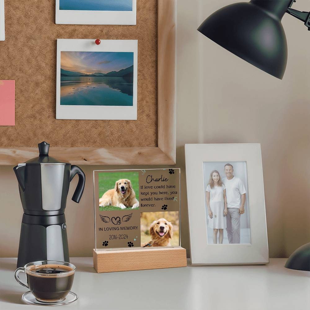 Pet memorial custom photo plaque in loving memory of pet loss – view 6