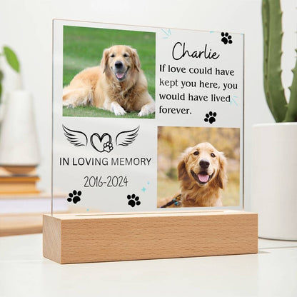 Pet memorial custom photo plaque in loving memory of pet loss