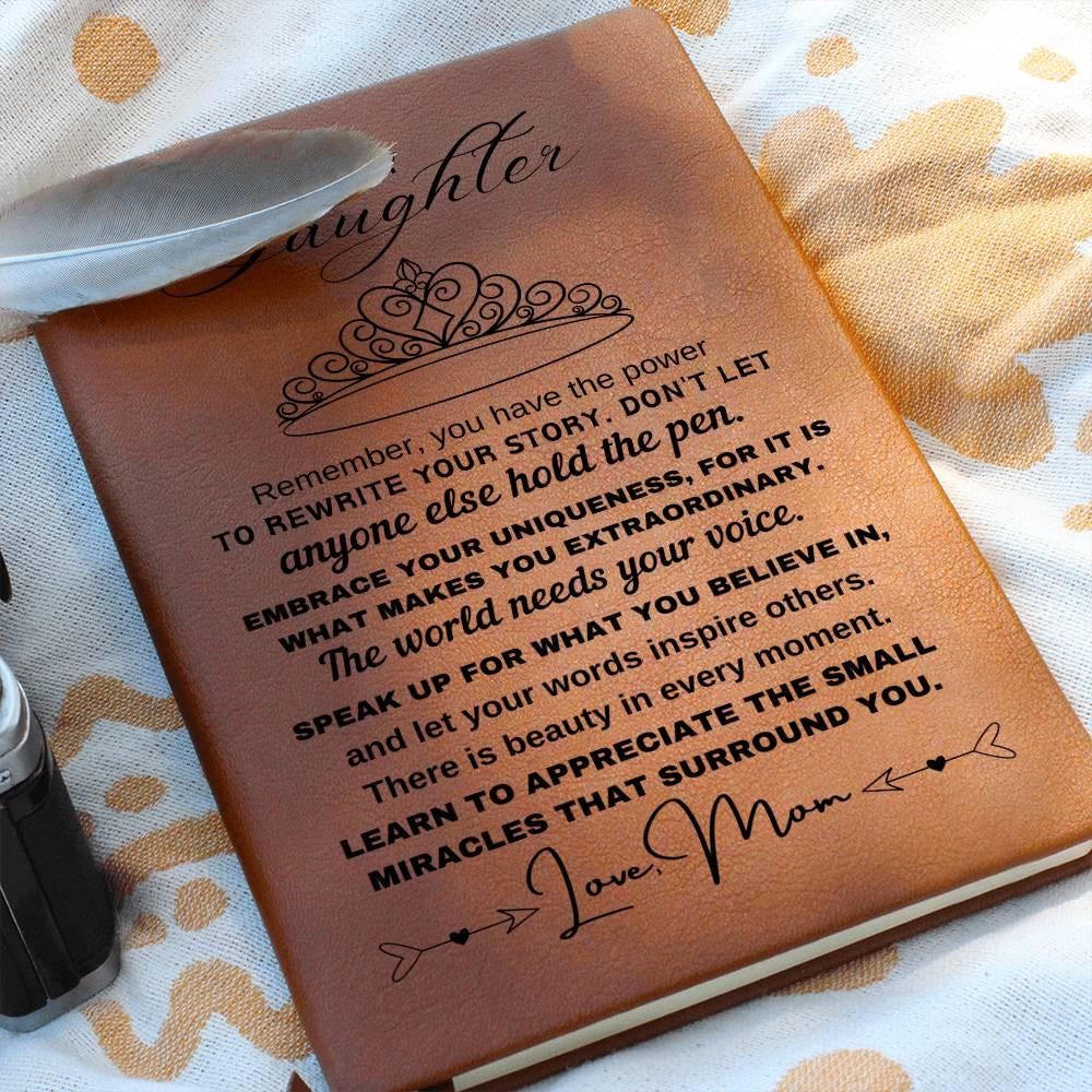 To my Daughter Personalized Leather Journal – Unique daughter gifts – view 6