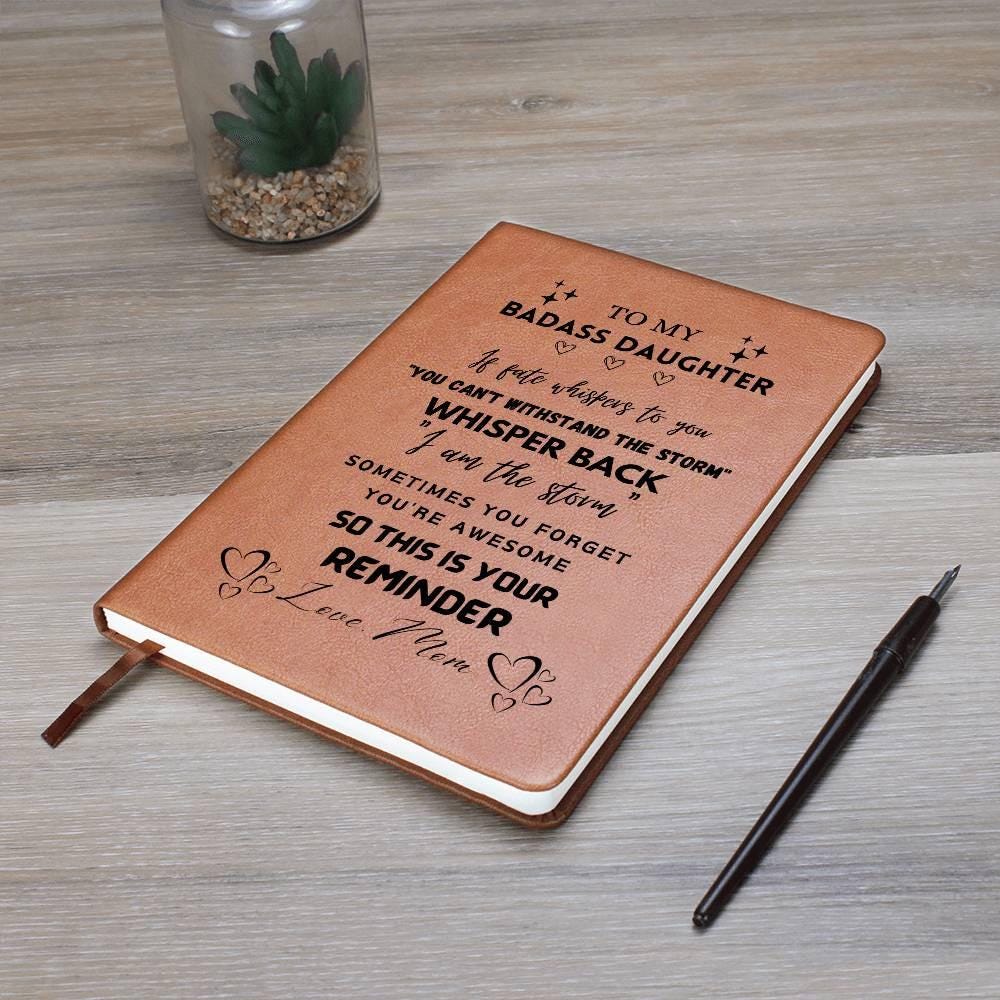 To my Badass Daughter Personalized Leather Journal – view 4