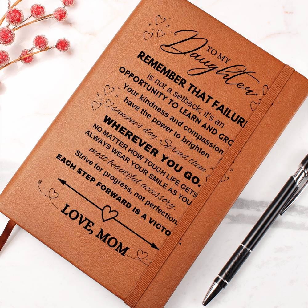 To my Daughter Custom Leather Journal – Personalized daughter gifts – view 9