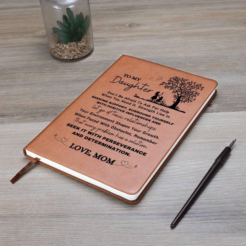 To My Daughter Personalized Keepsake Leather Journal – Christmas Gift – view 6