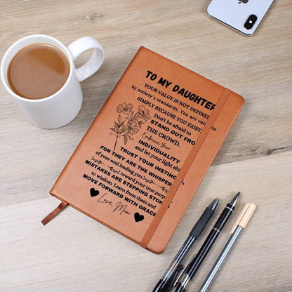 Personalized To My Daughter Leather Journal – Daughter Gifts from Mom – view 2