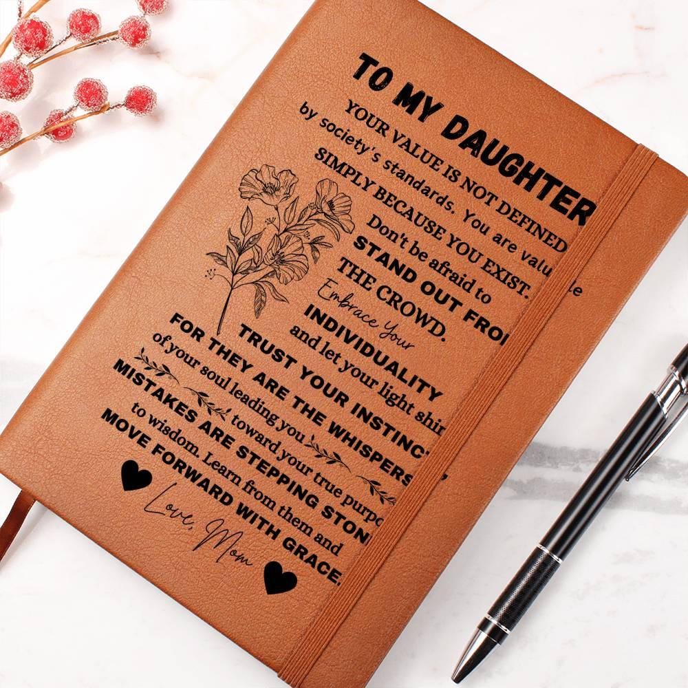 Personalized To My Daughter Leather Journal – Daughter Gifts from Mom – view 9