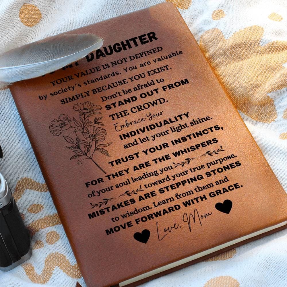 Personalized To My Daughter Leather Journal – Daughter Gifts from Mom – view 7