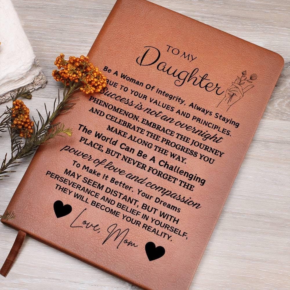 To My Daughter Personalized Leather Journal – Graduation Gifts