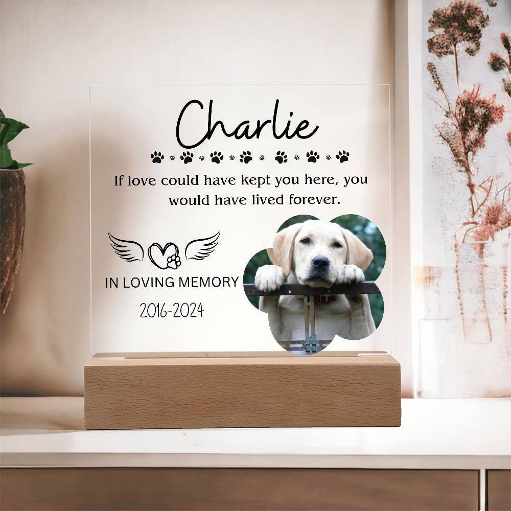 Pet memorial custom picture frame Plaque for pet remembrance – view 3