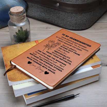 To My Granddaughter Personalized Leather Journal From Grandma – view 5