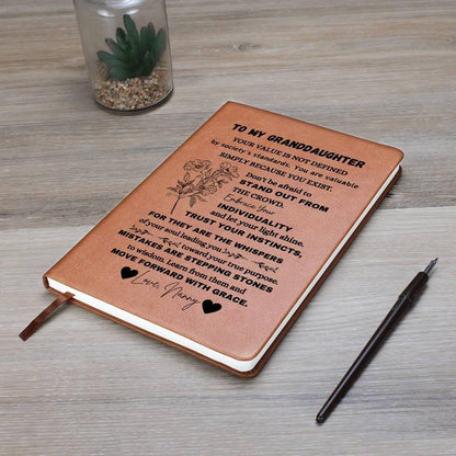 To My Granddaughter Personalized Leather Journal From Grandma – view 8