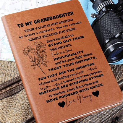 To My Granddaughter Personalized Leather Journal From Grandma – view 10