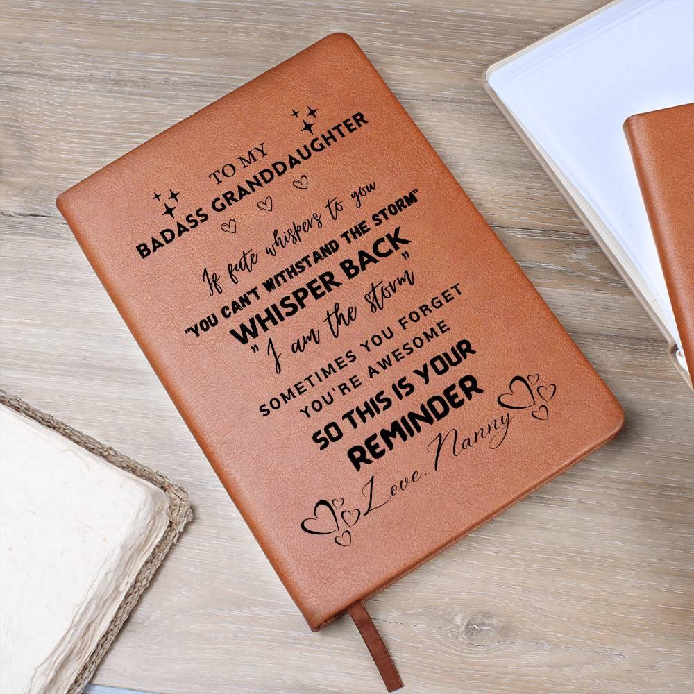 To My Badass Granddaughter Personalized Leather Journal – view 8