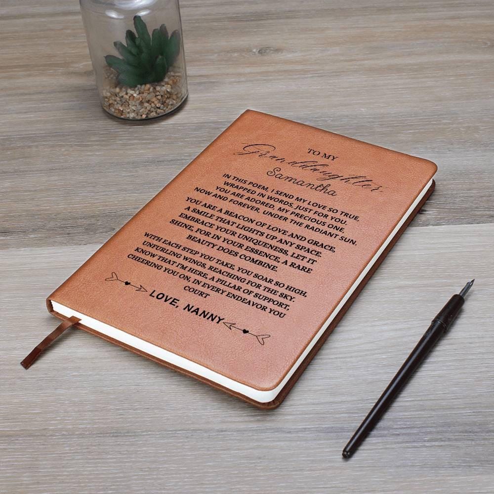 Personalized Granddaughter Poem Leather Journal gift from grandma – view 10